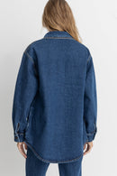 Veste Oversized Denim - Dark Wash - Femme