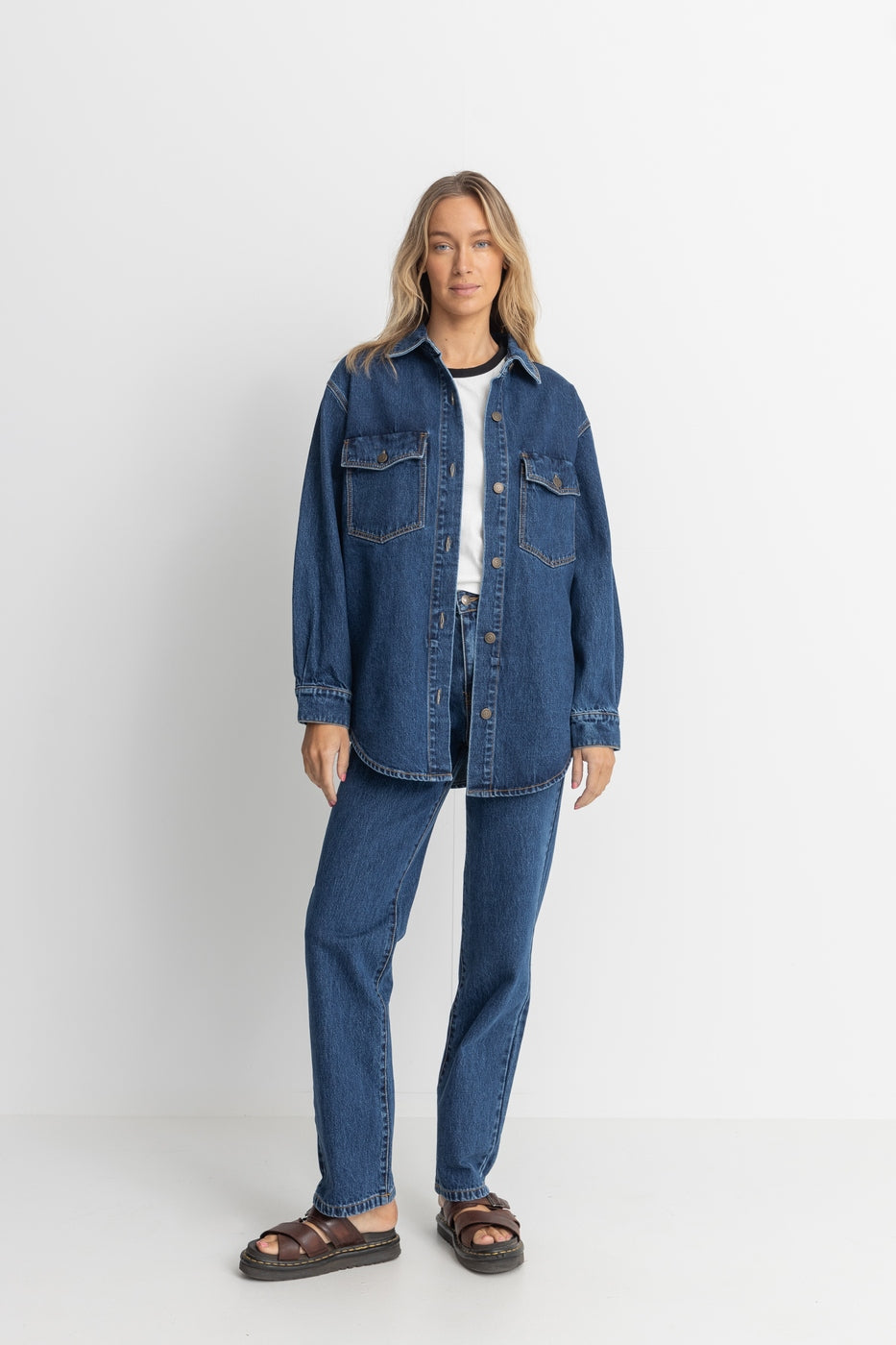 Veste Oversized Denim - Dark Wash - Femme