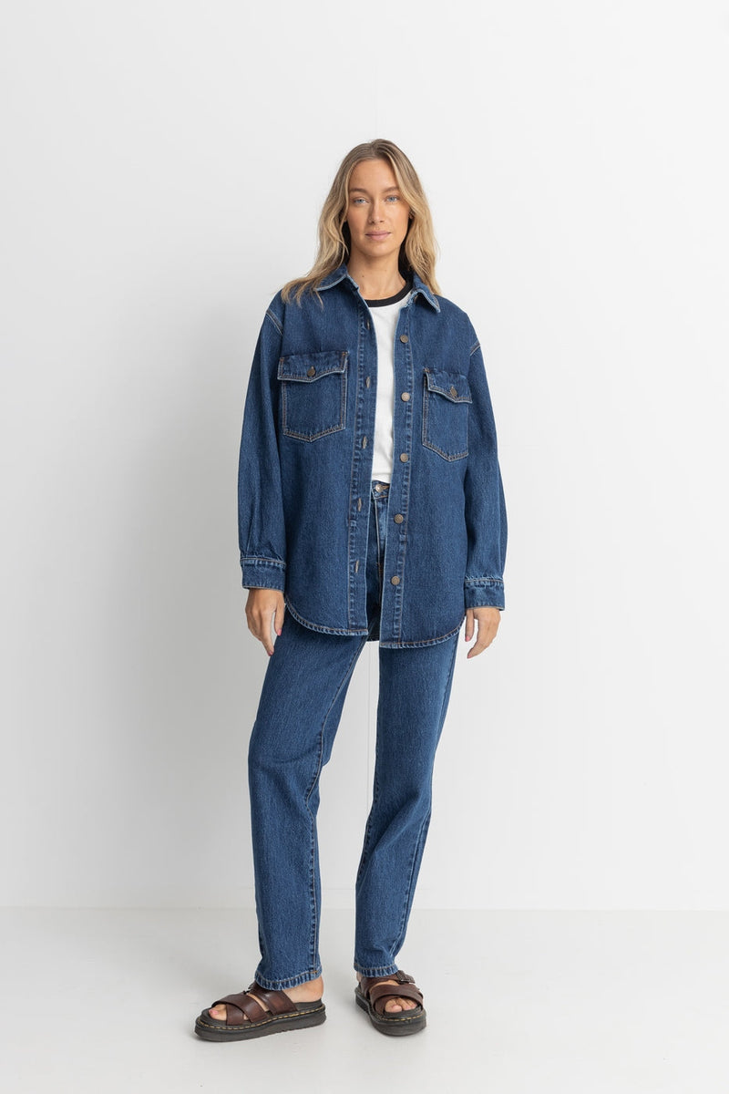 Veste Oversized Denim - Dark Wash - Femme