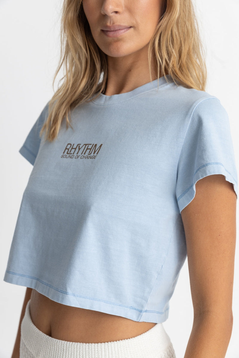 T-Shirt Sound Of Change Vintage Crop Crew - Sky - Femme