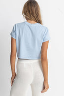 T-Shirt Sound Of Change Vintage Crop Crew - Sky - Femme