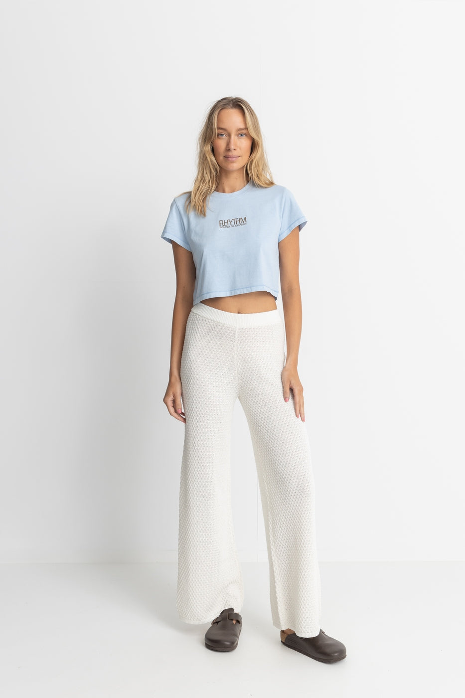 T-Shirt Sound Of Change Vintage Crop Crew - Sky - Femme