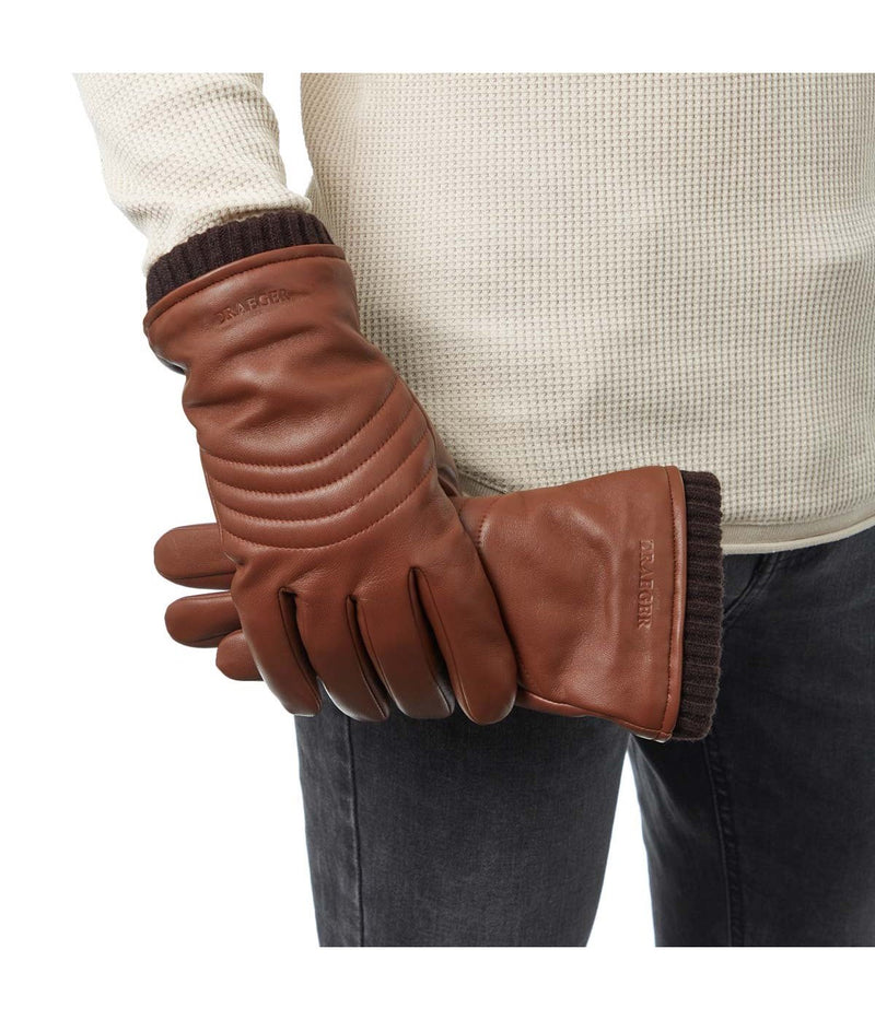 Gants Homme Surpiqués - 100% Cuir - Camel