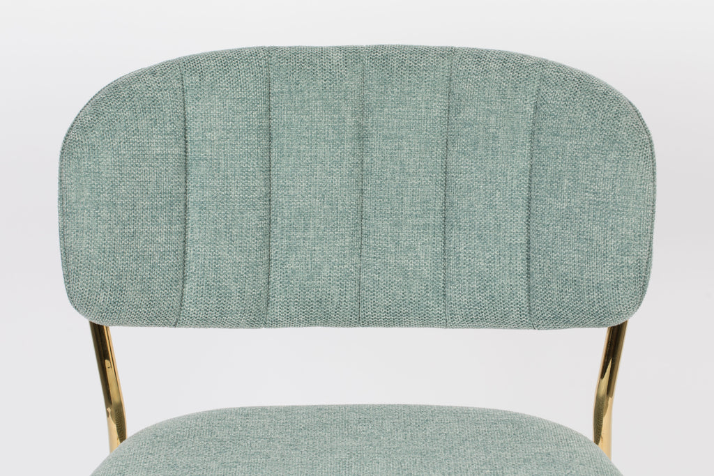 Jolien - Bar & Counter Stool - Fabric - Gold/Light Green