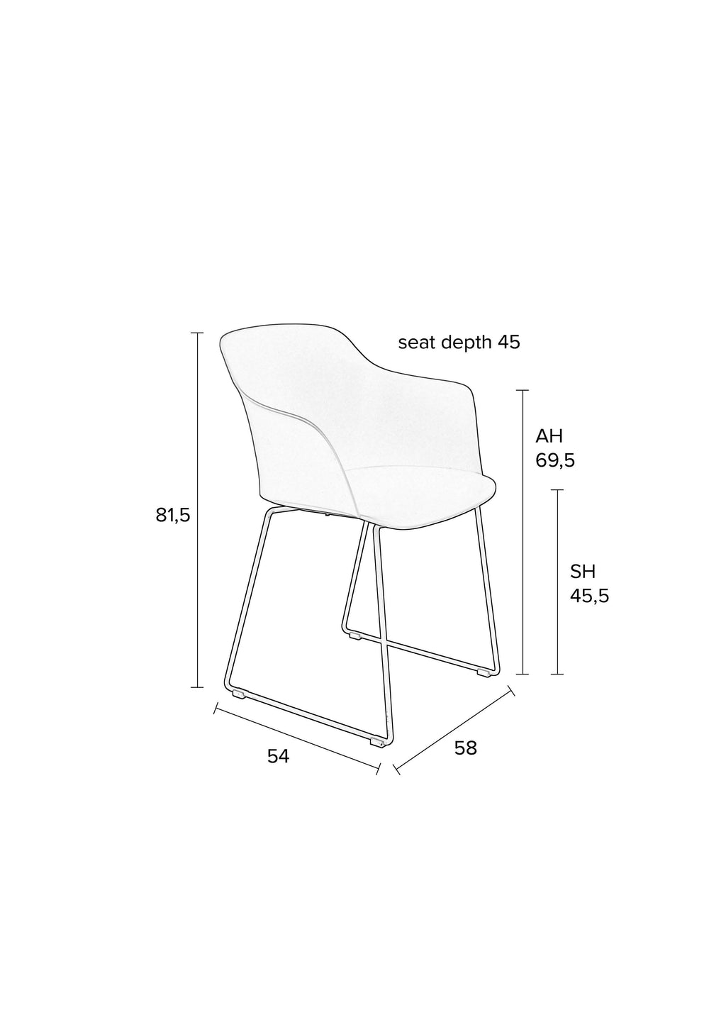 Tango - Dining Room Armchair - Polypropylene Plastic - Gray