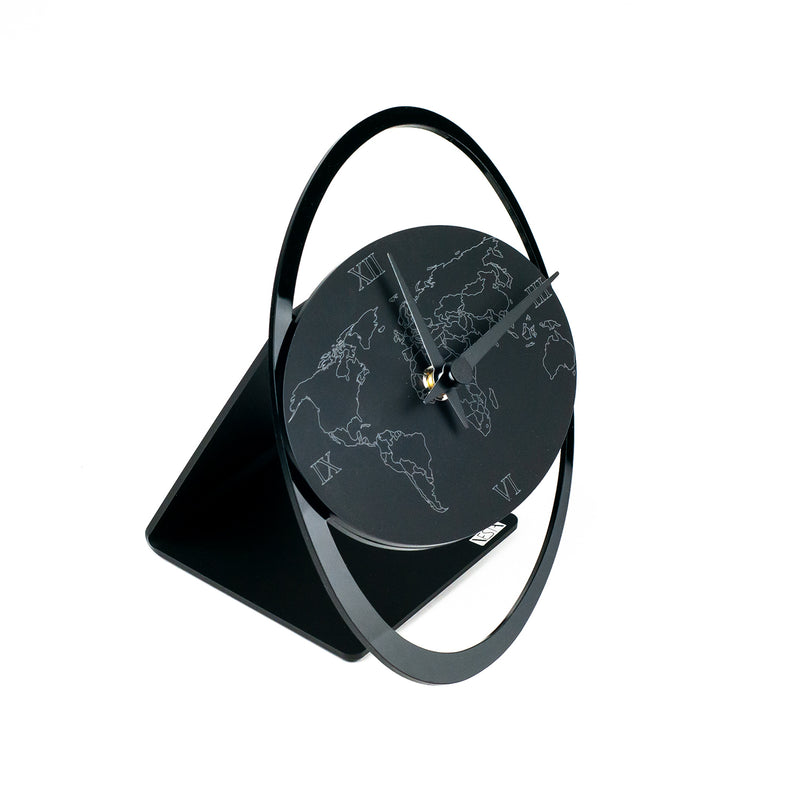 Global Thinking - Horloge de Table - Noir
