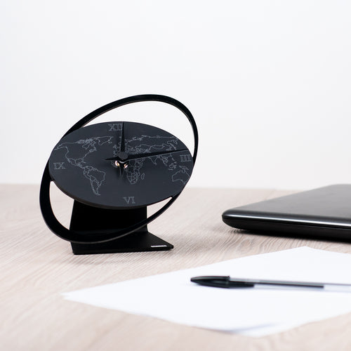 Global Thinking - Horloge de Table - Noir