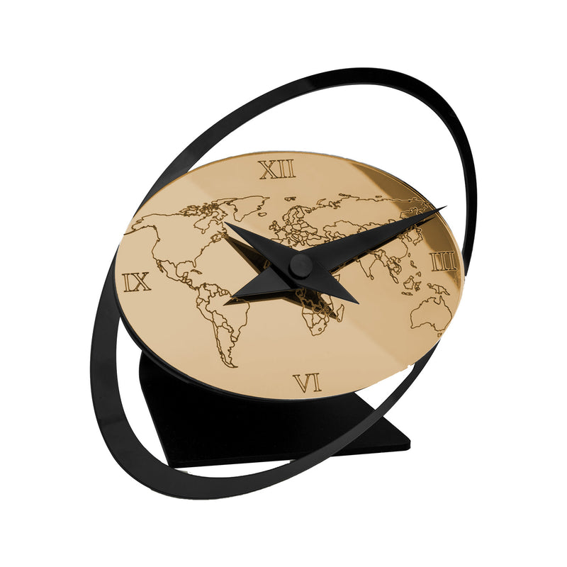 Global Thinking - Horloge de Table - Or