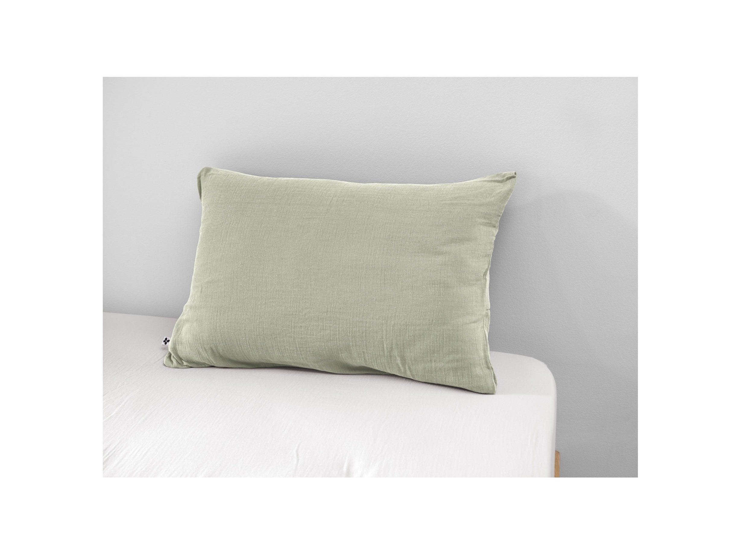 Gaia - Funda de almohada - Doble gasa de algodón - Verde agua