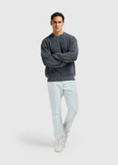 Jersey Lavado Con Cuello Redondo - Azul Marino