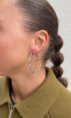 Thin Braided Hoop Earrings