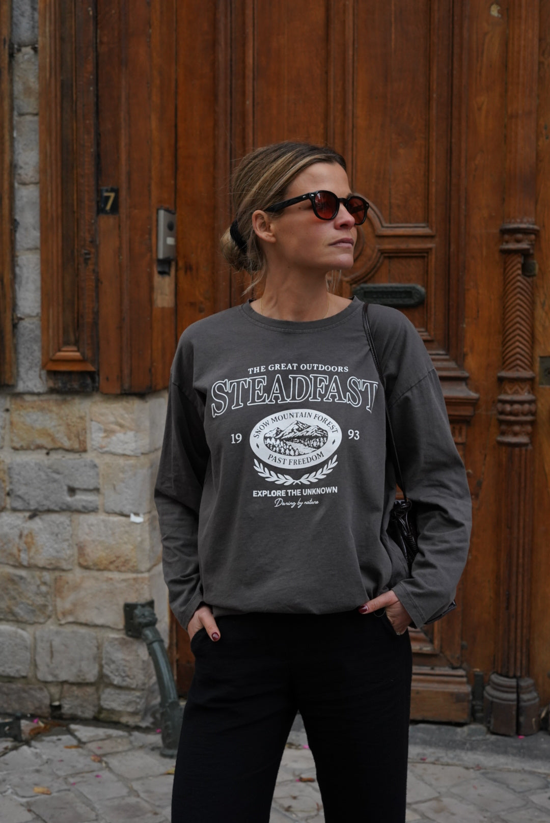 Simon T-Shirt Anthracite Inscription