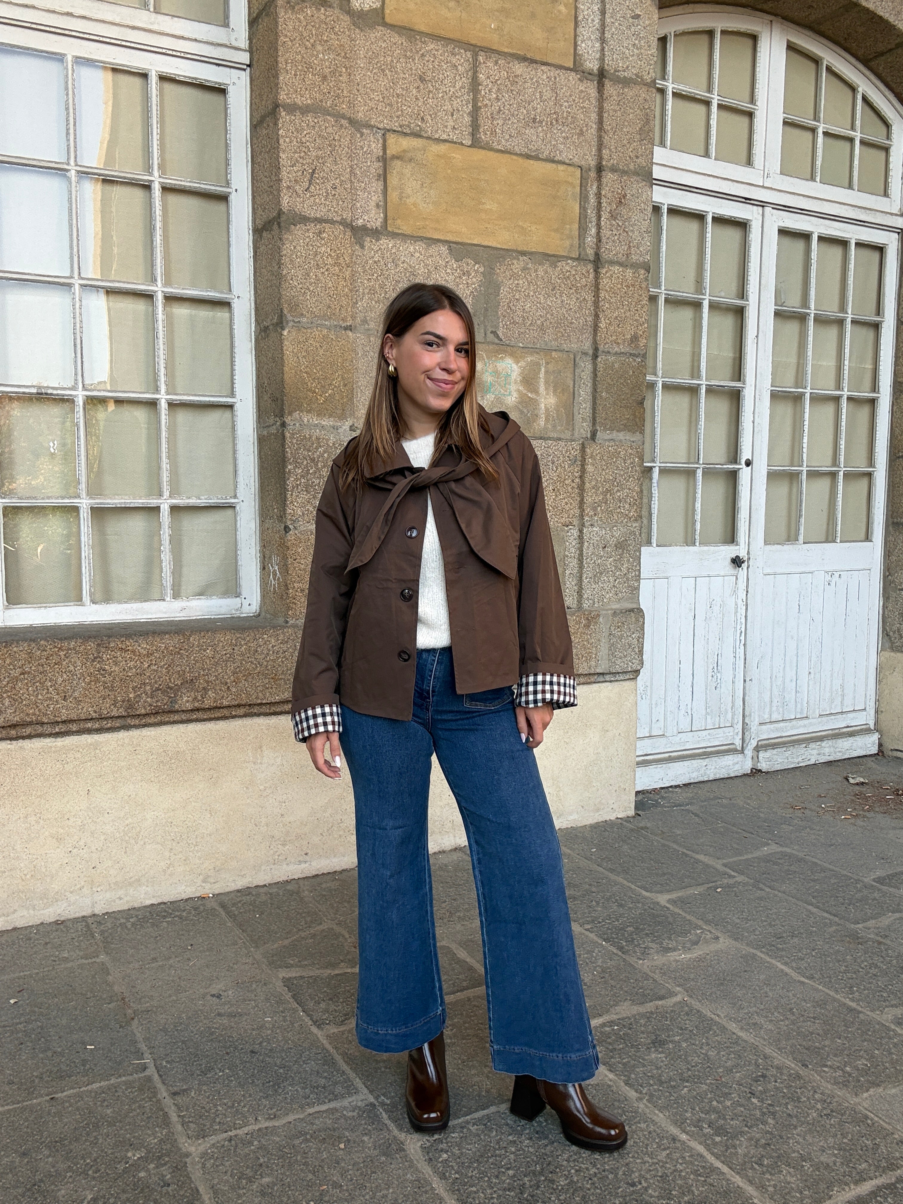 Veste à capuche amovible Garance chocolat