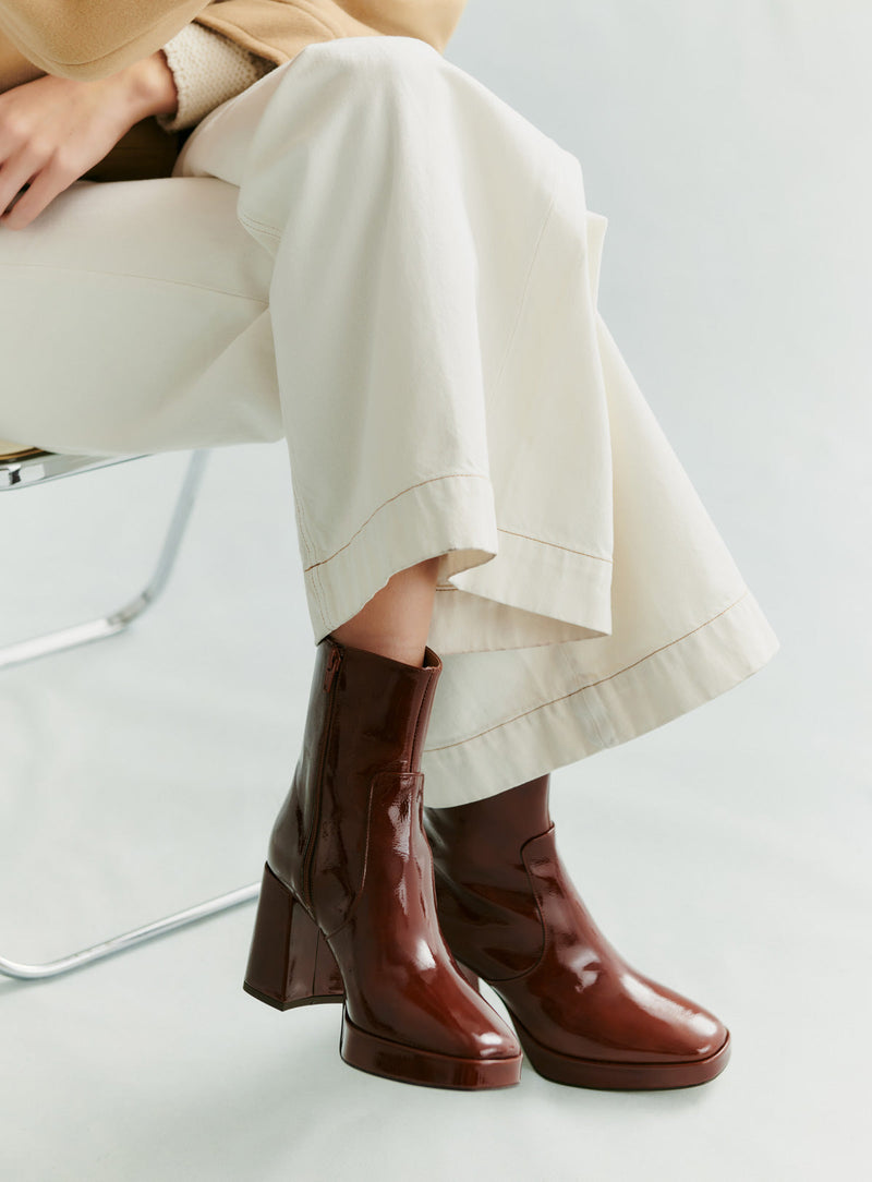 BOTTINES CUIR VERNIES CALYPSO PETITE MENDIGOTE