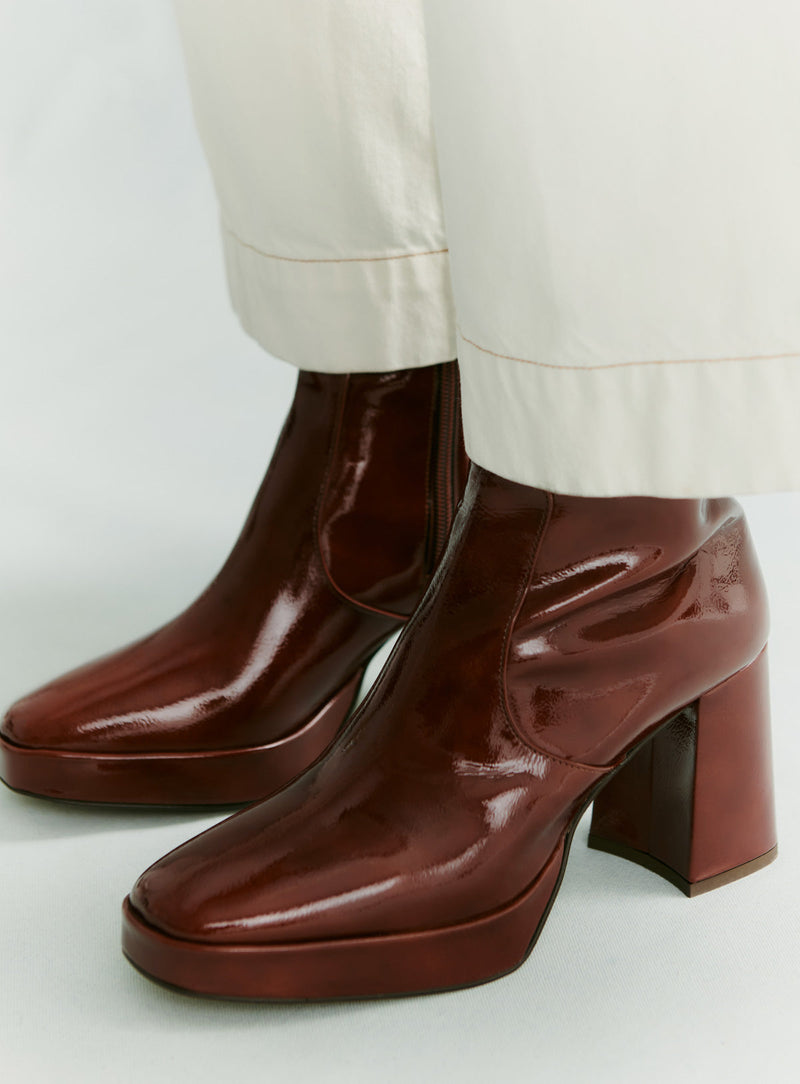 BOTTINES CUIR VERNIES CALYPSO PETITE MENDIGOTE