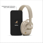 Marshall – Monitor III ANC - Cuffie Wireless - Crema, cuffie audio beige con custodia nera