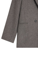 Blazer En Herringbone - Brown - Femme