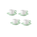 Everyday - Set De 4 Tasses à Café Avec Sous-Tasses