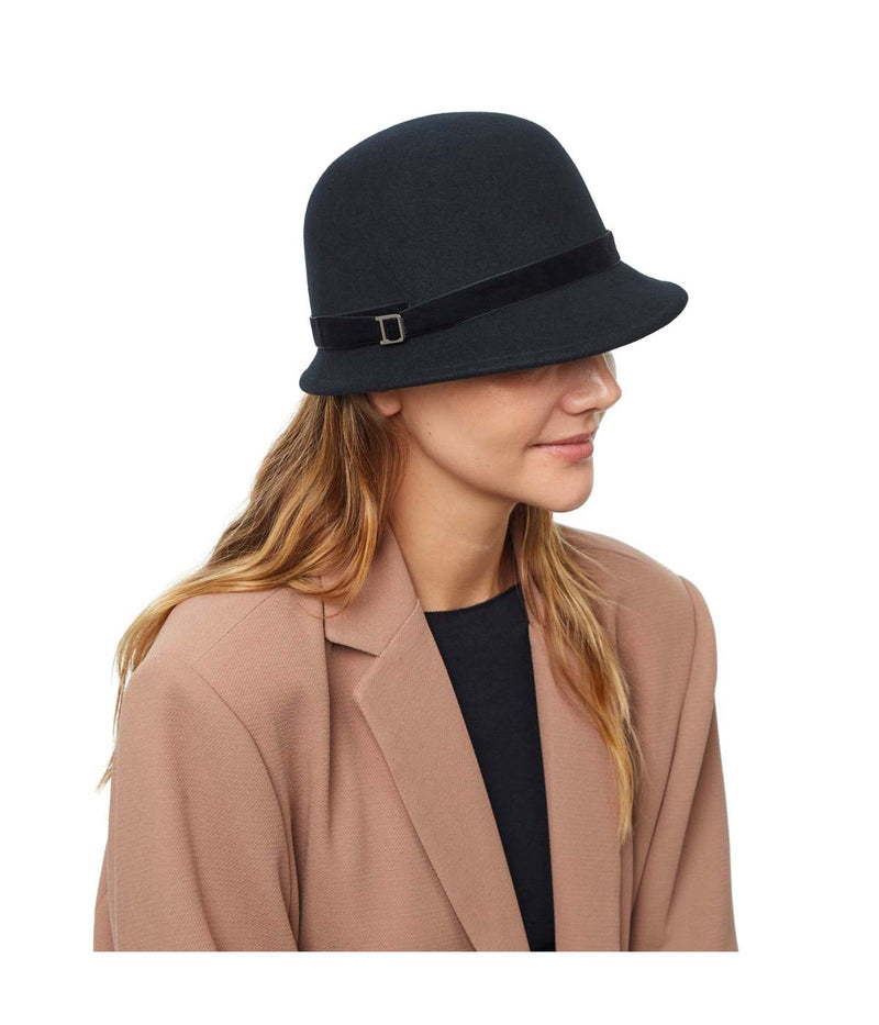 Chapeau En Laine Cloche Feutre Noir