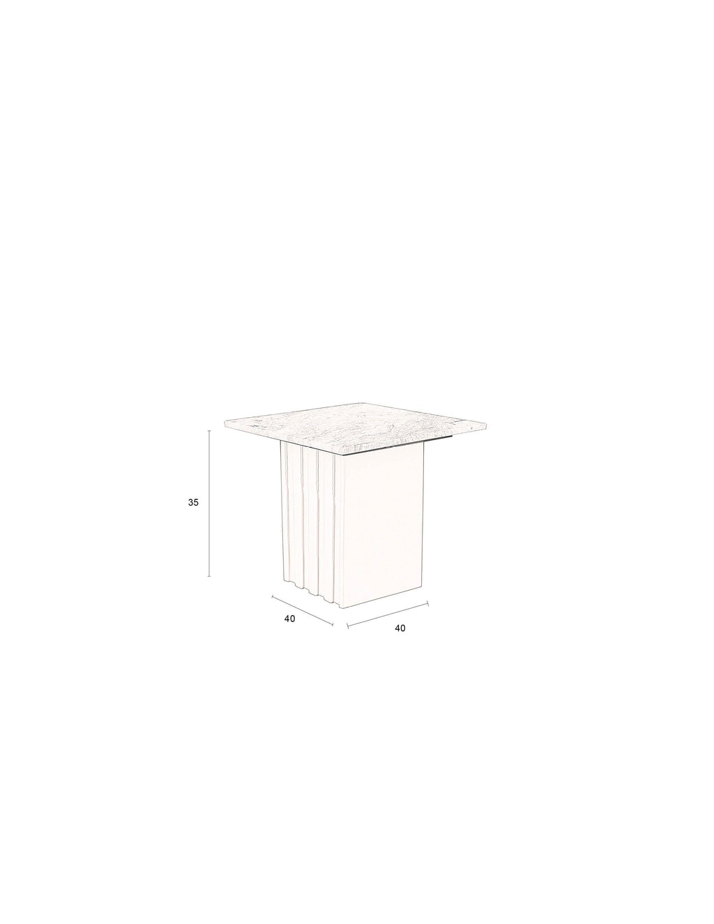 Clayton - Side Table - Solid Marble - Green/Grey