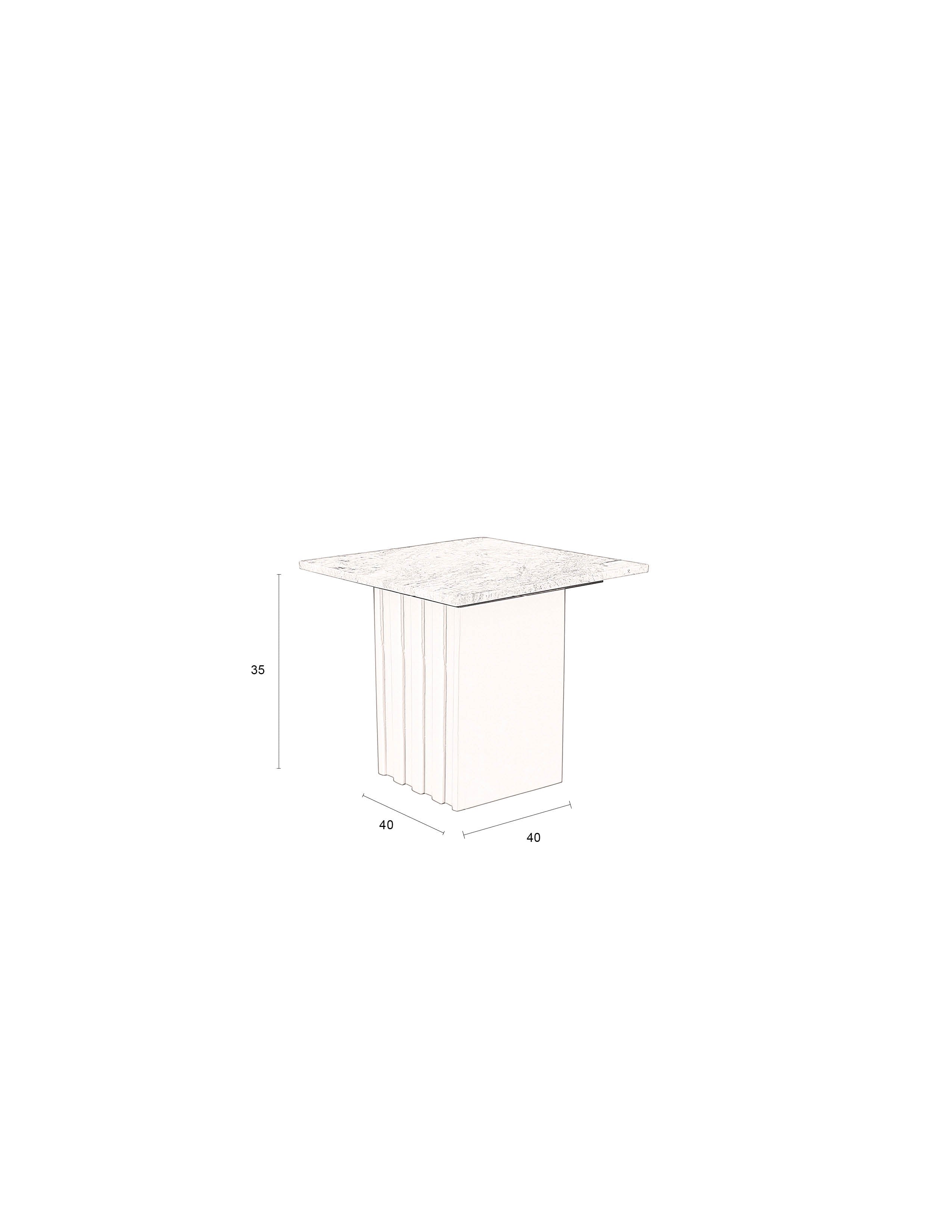 Clayton - Side Table - Solid Marble - Green/Grey