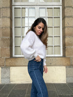 Gaia white mohair and wool knit