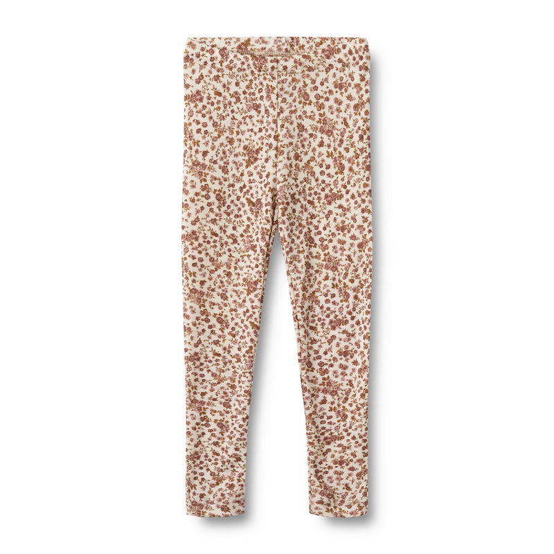 Agi Wool Leggings - Rose Flowers - Children