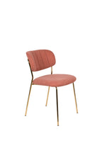Jolien - Dining Room Chair - Fabric - Gold/Pink