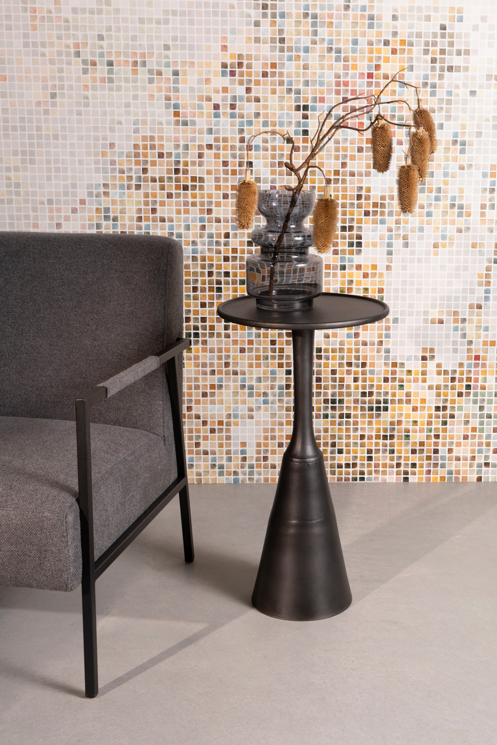 Noah - Side Table - Aluminum - Antique Black