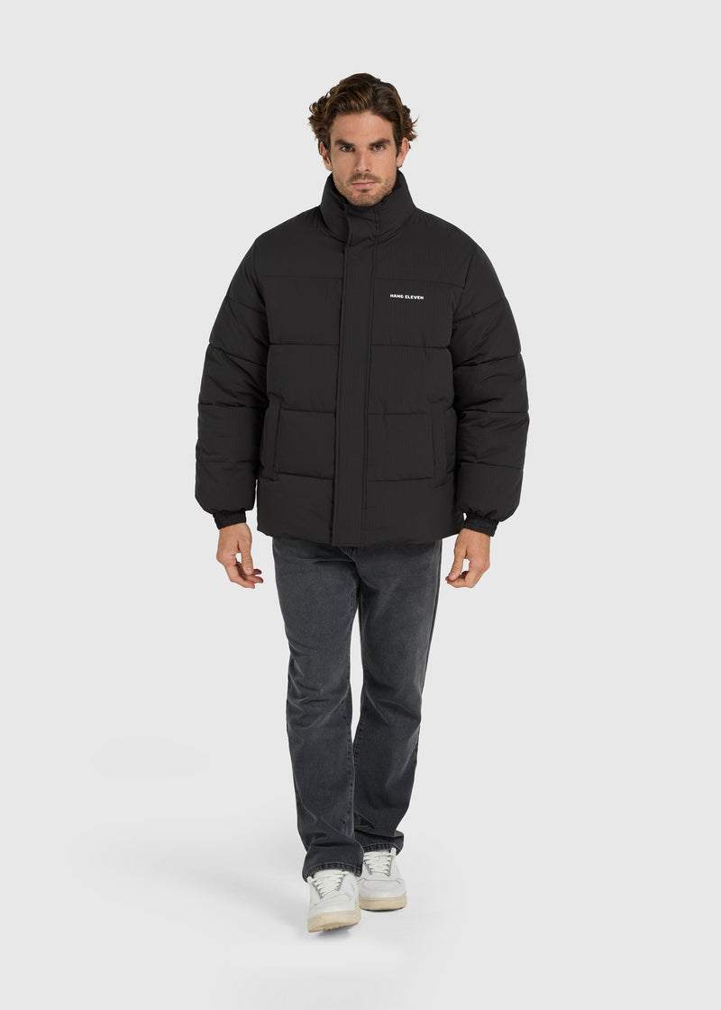 Veste Seersucker Puffer - Black