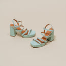 Jonak - Valens Vernis Plisse Sandals - Light turquoise
