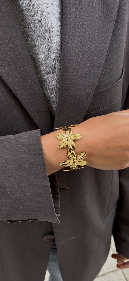Flower Bangle Bracelet