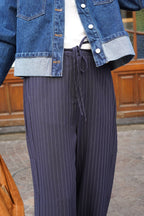 Axel Fine Stripe Navy Trousers