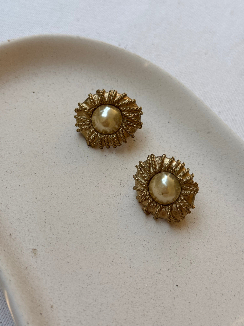 Boucles D’Oreilles Jacques Esterel Vintage - Perles Nacrées
