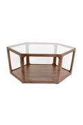 Sita - Table basse - Verre - Noyer