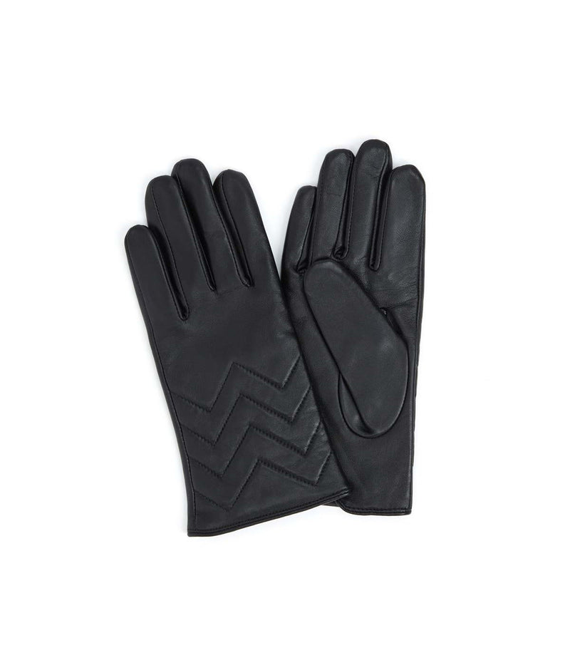 Gants Surpiqués En Cuir - Noir - Femme