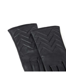 Gants Surpiqués En Cuir - Noir - Femme