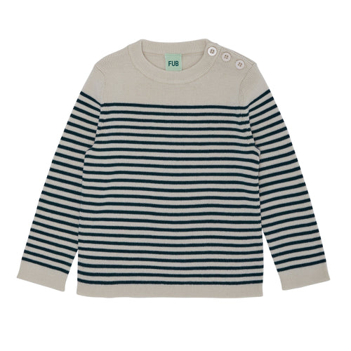 Jersey de lana fina color crudo/verde azulado en lana merino certificada OEKO-TEX - Selección FUB en amaetc.com, concept store ecológico para niños