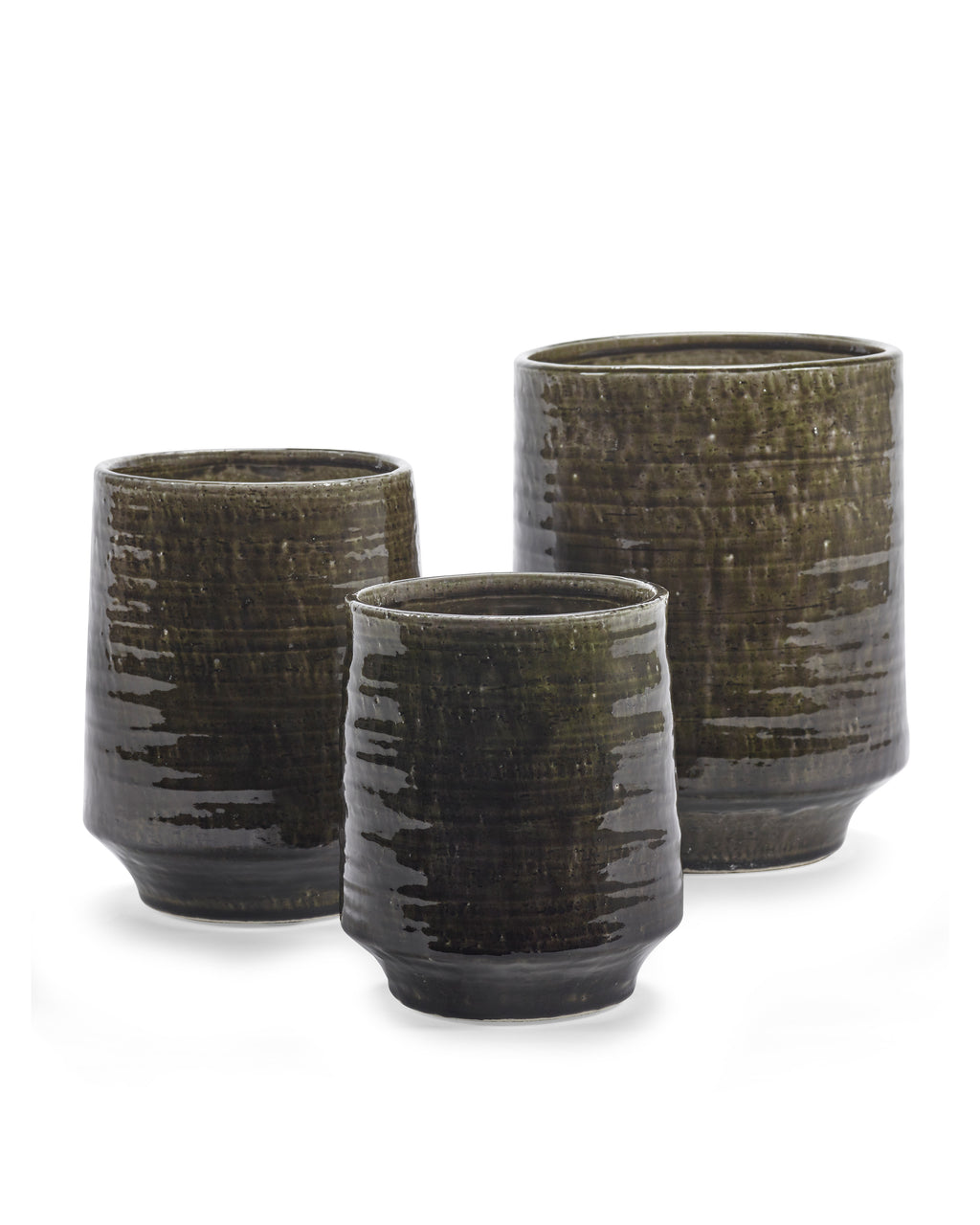 Glazed Shades - Pot De Fleurs 02 - S - Grès - Vert Foncé