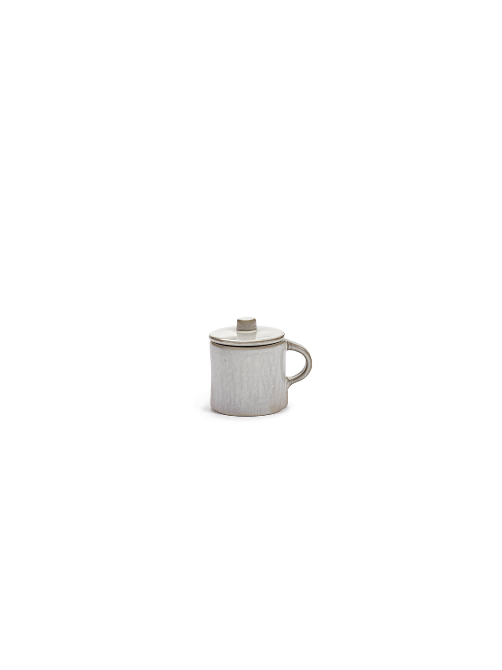 La Mère - Lot De 2 Tasses À Espresso + Couvercles - Grès - Blanc Cassé
