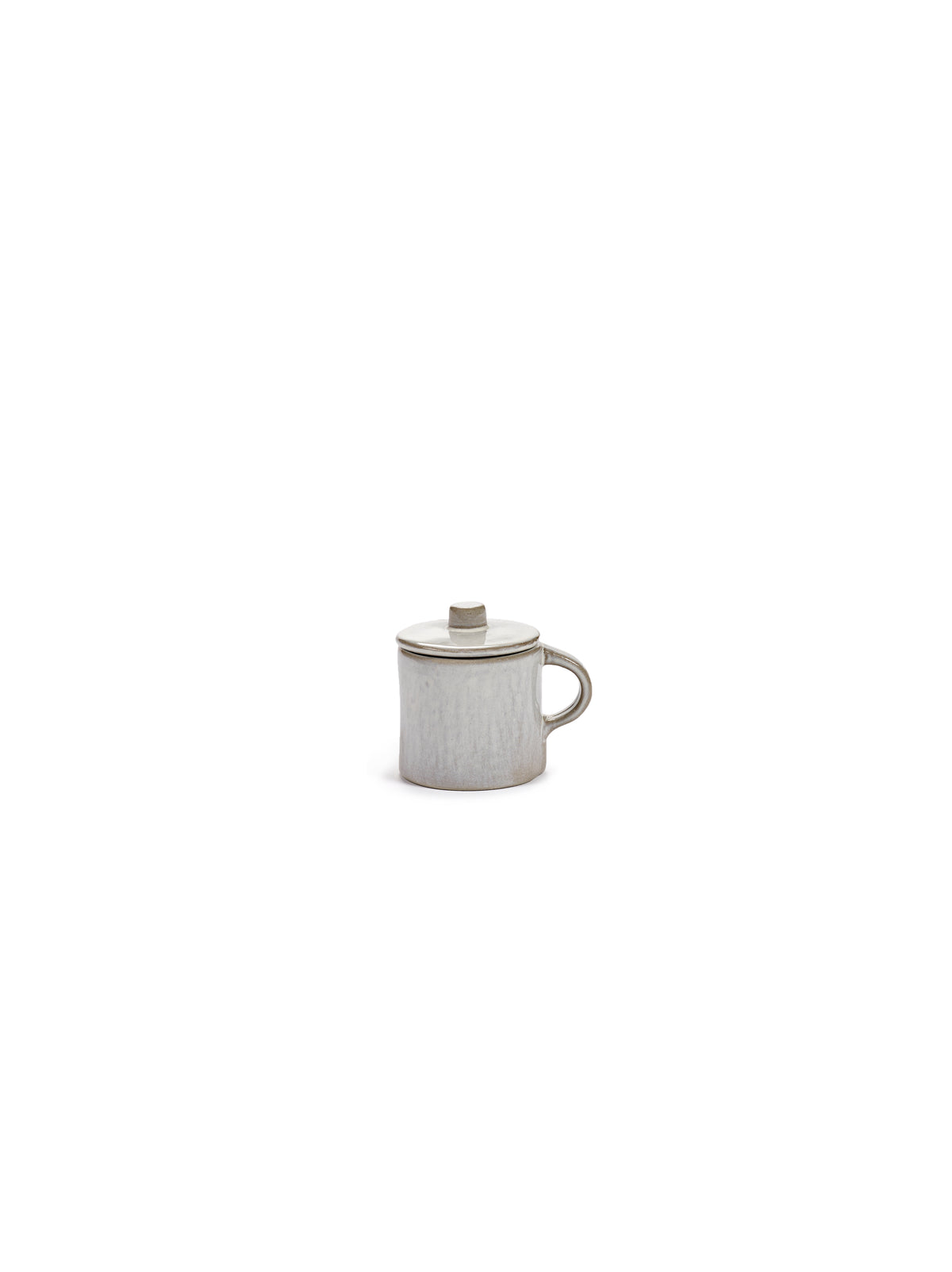 La Mère - Lot De 2 Tasses À Espresso + Couvercles - Grès - Blanc Cassé