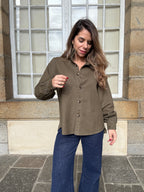 Veste en jean Céleste kaki