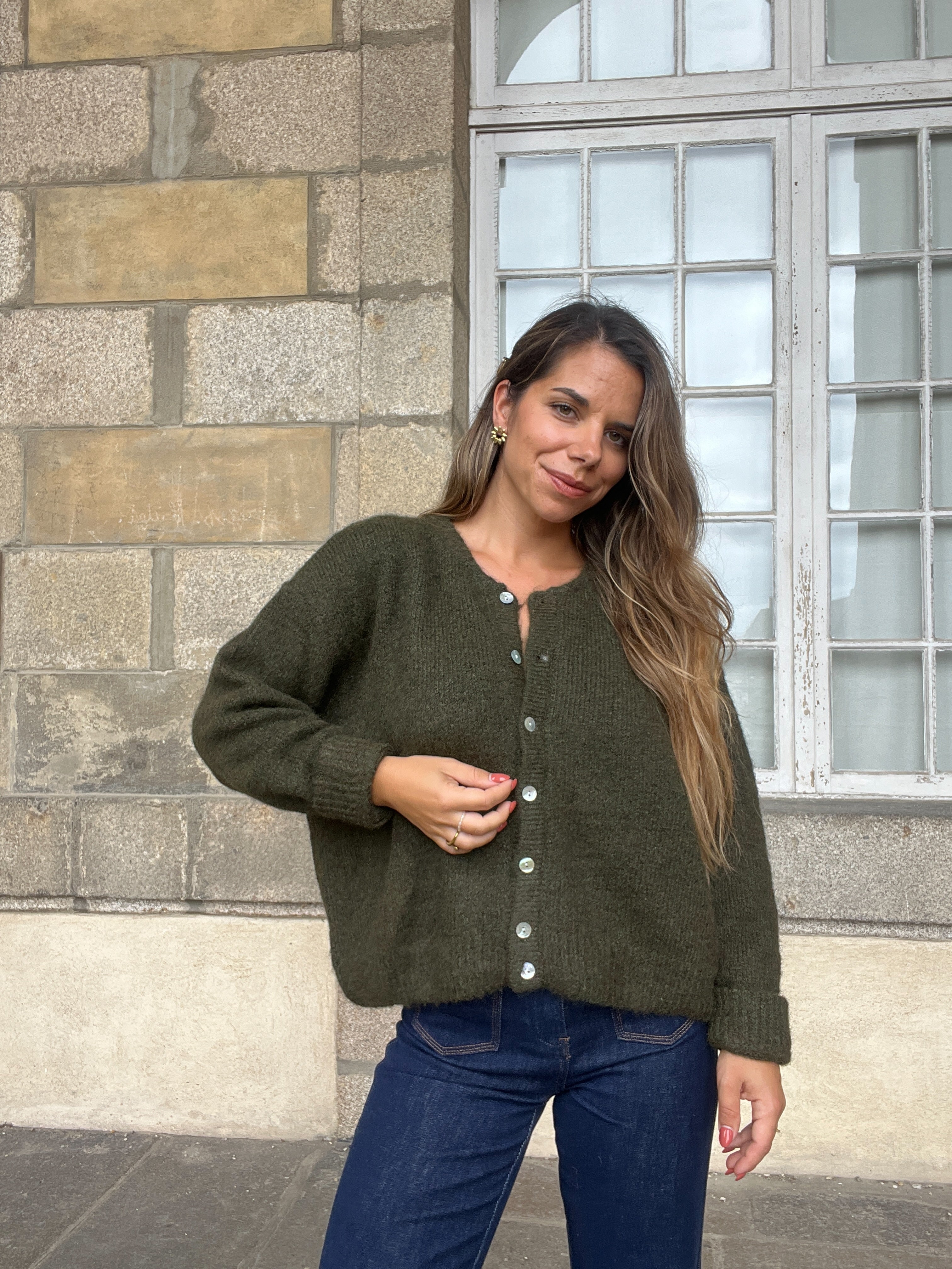 Charlie khaki cardigan