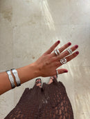 Bague Lágrima Lila Plata