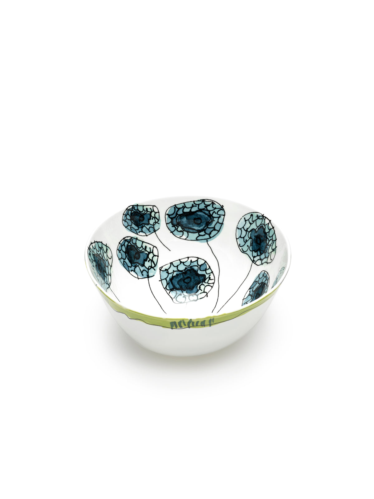 Midnight Flowers - Bol De Service - M - Porcelaine Bone China - Anemone Vaniglia