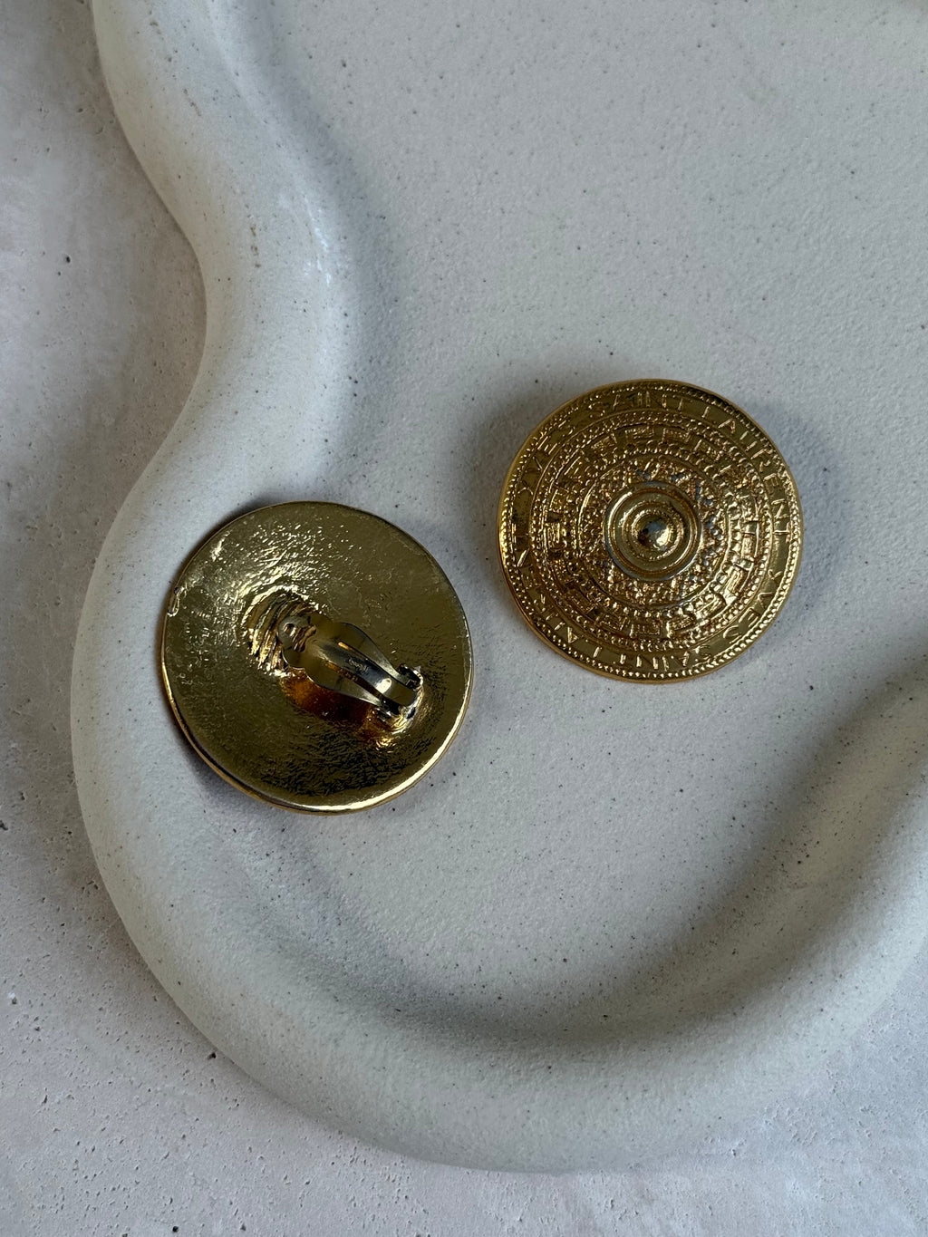 Boucles D’Oreilles Ysl Vintage - Modèle Xxl Doré