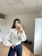 Victoire heart blouse in cotton gauze