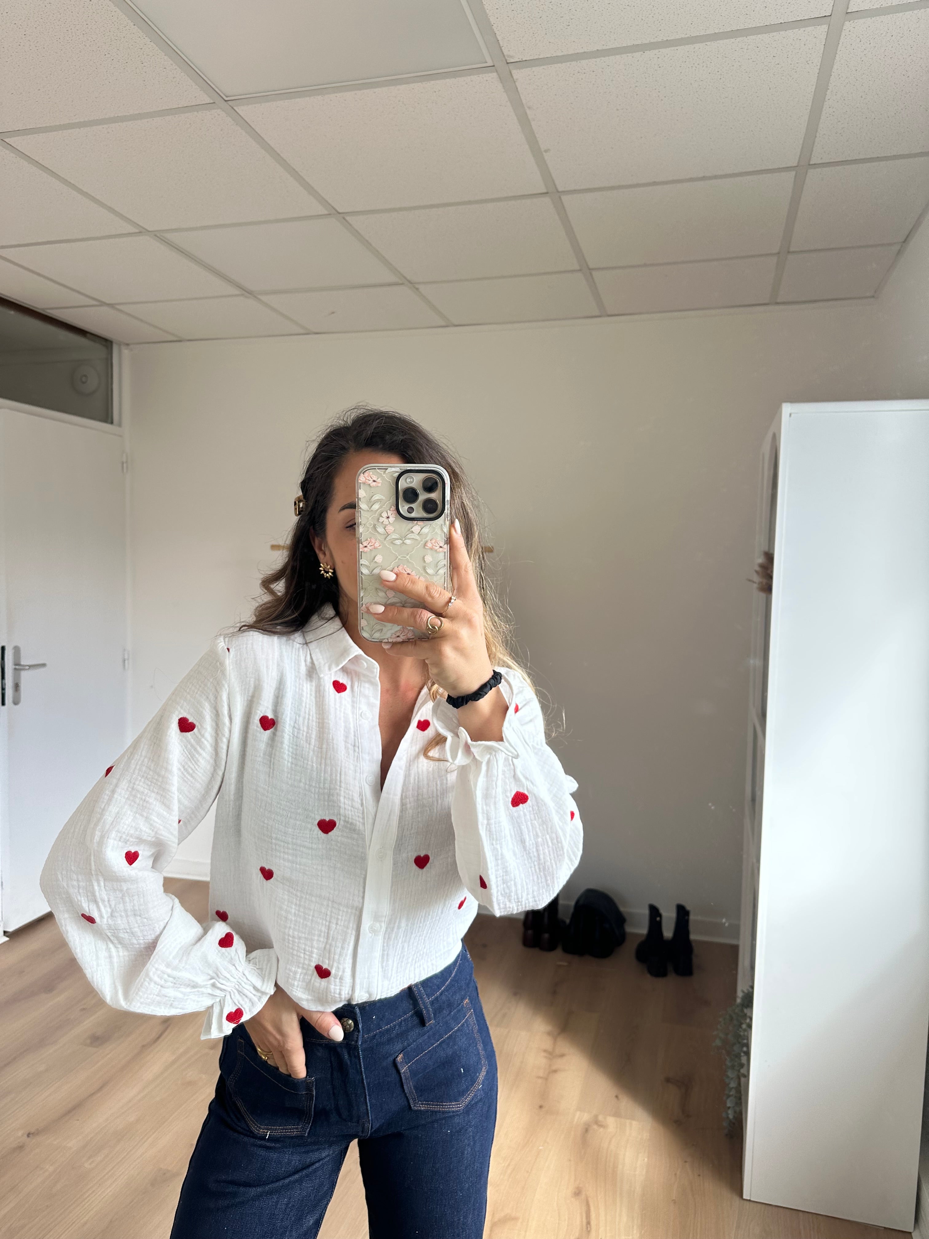 Victoire heart blouse in cotton gauze