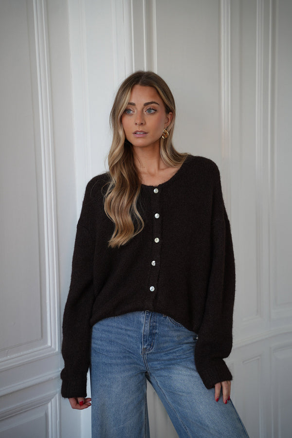 Catrina Oversized Cardigan - Chocolate