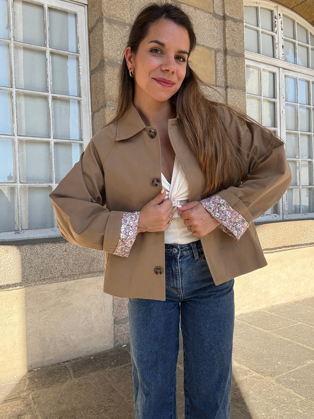 Chaqueta trench Edith de algodón Liberty camel